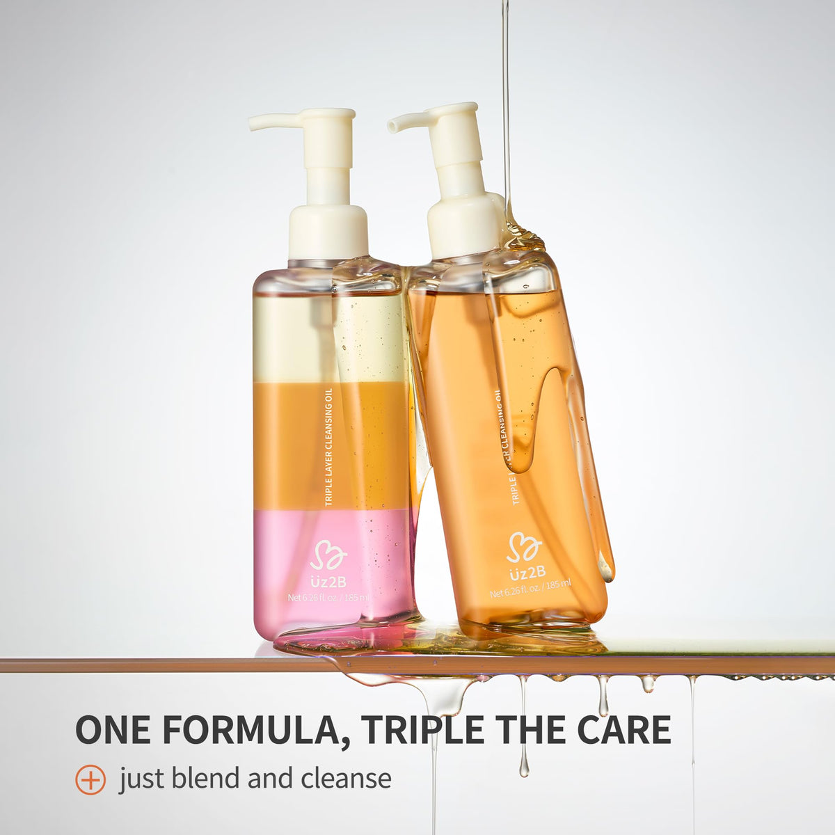 UZ2B close-up of the centella-rich orange serum layer soothing skin