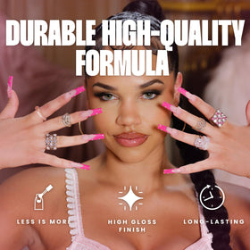 V Beauty Pure adhesive application in use demonstrating secure gem placement benefit