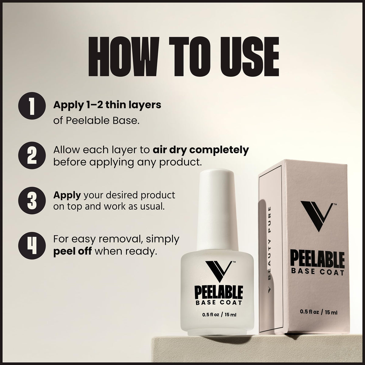 V Beauty Pure salon lifestyle station displaying quick-dry base streamlining service benefit