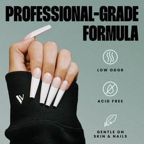 V Beauty Pure being applied in a salon to improve manicure retention