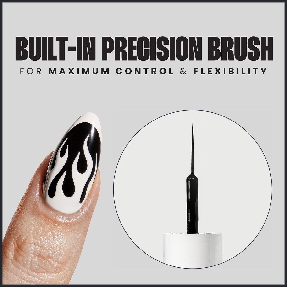 V Beauty Pure white tip demo on nail showing crisp french tip finish