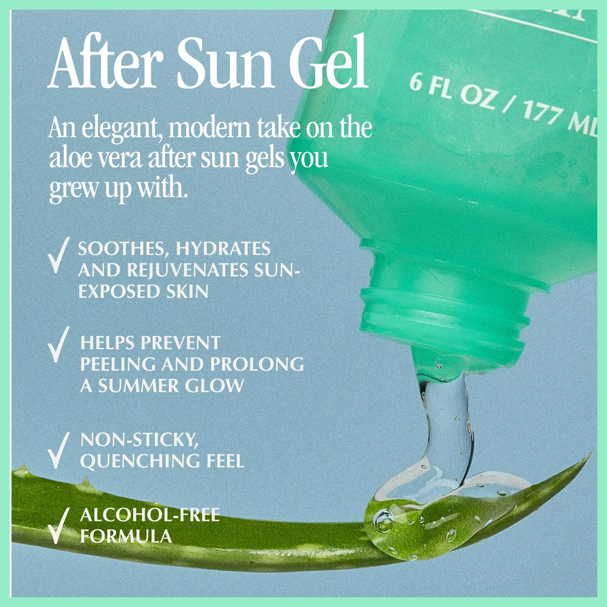 VACATION gel texture close-up demonstrating fast-absorbing hydration