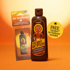 VACATION application on arm demonstrating buildable, streak-free bronzing