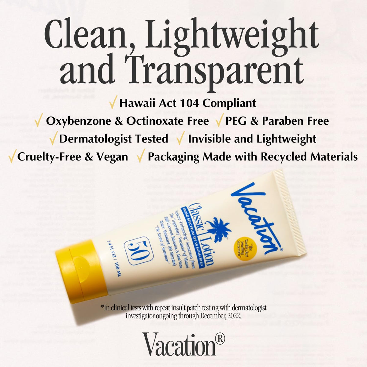 VACATION air freshener product displayed separately, extending signature scent to spaces