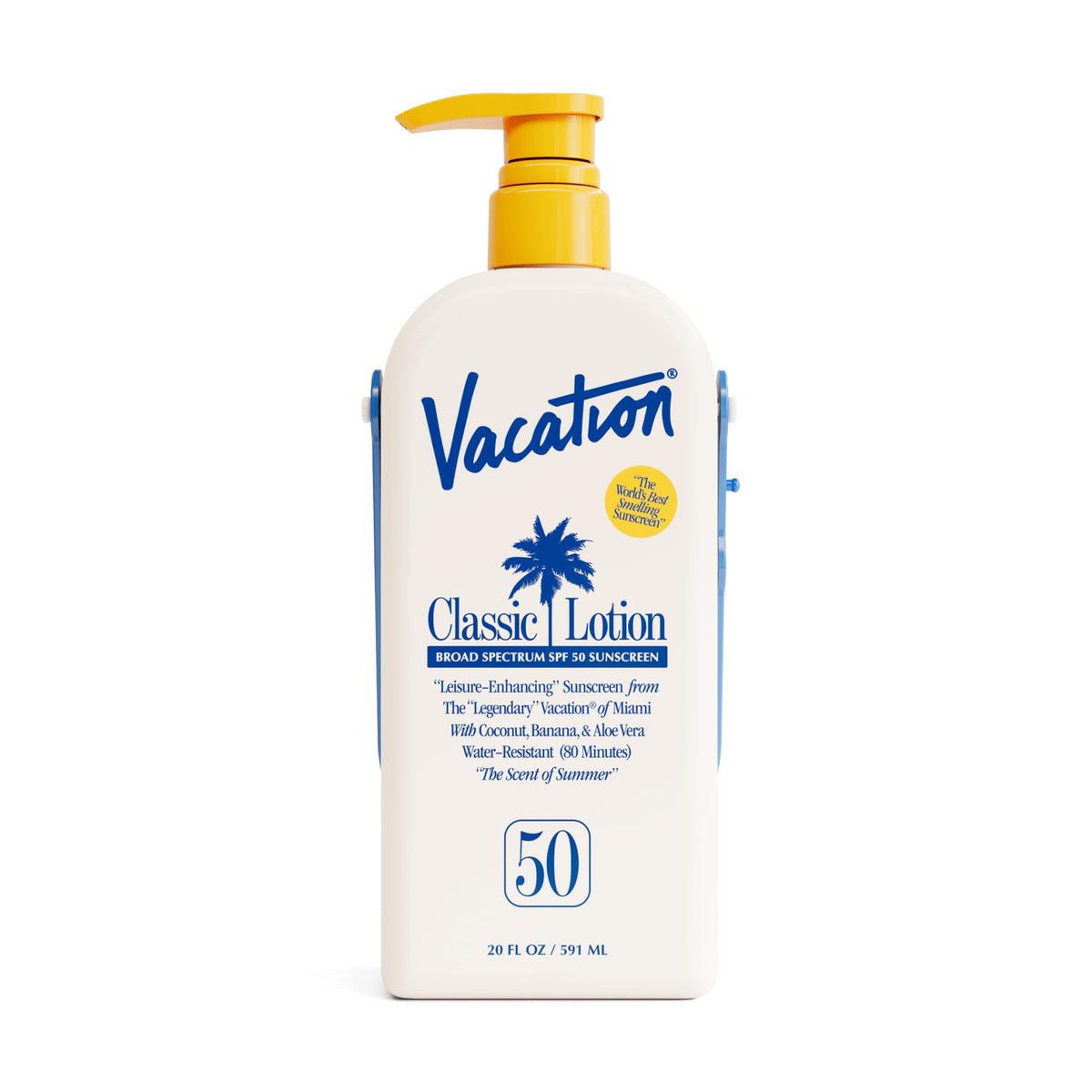 VACATION front packaging showing 20 oz bottle and clear finish benefit