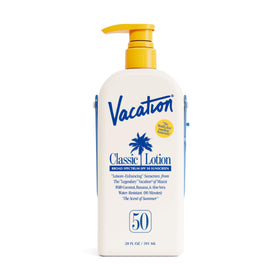 VACATION front packaging showing 20 oz bottle and clear finish benefit
