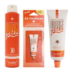 VACATION front packaging showing bundle and bright orange gel, highlights coordinated set benefit