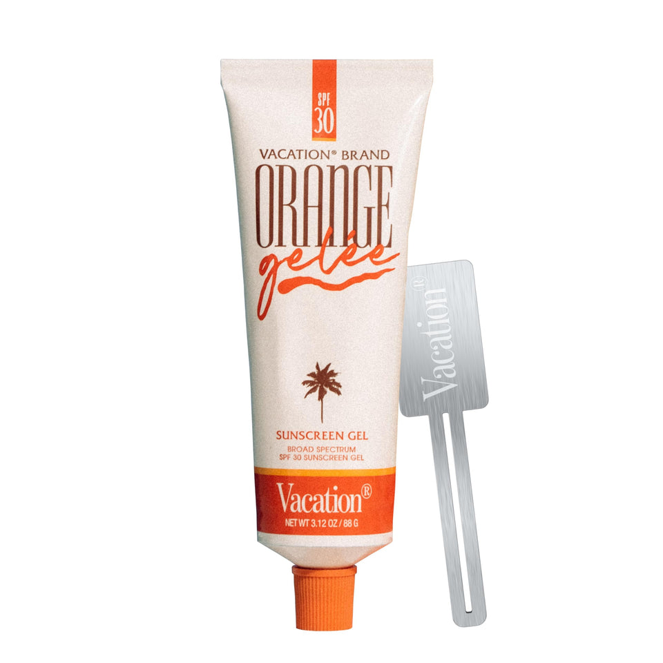 VACATION front tube showing product branding and travel-ready size benefit