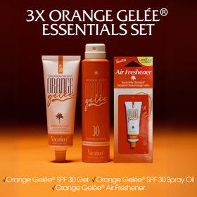 VACATION gel tube close-up displaying texture and applicator for smooth, hydrating finish