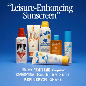 VACATION ingredients label showing natural oils and butters for nourishing benefit
