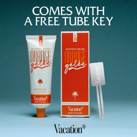 VACATION label close-up with fragrance notes showing signature scent benefit