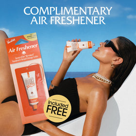 VACATION gel texture on skin showing luminous finish and moisturizing benefit