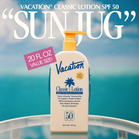 VACATION pump dispenser detail for quick application and reduced waste