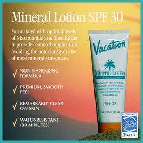 VACATION sunscreen texture close-up demonstrating smooth, clear application