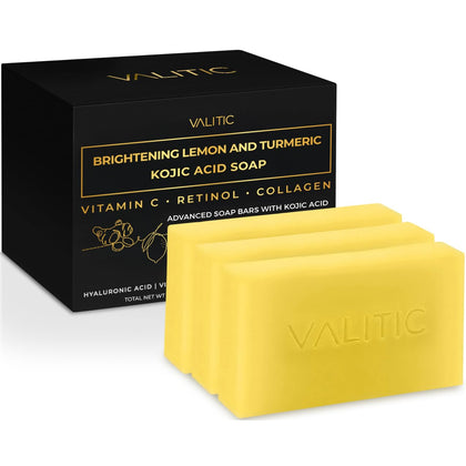 VALITIC front packaging showing brightening soap and product benefits