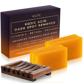 VALITIC front packaging showing four soap bars and holder, communicates value
