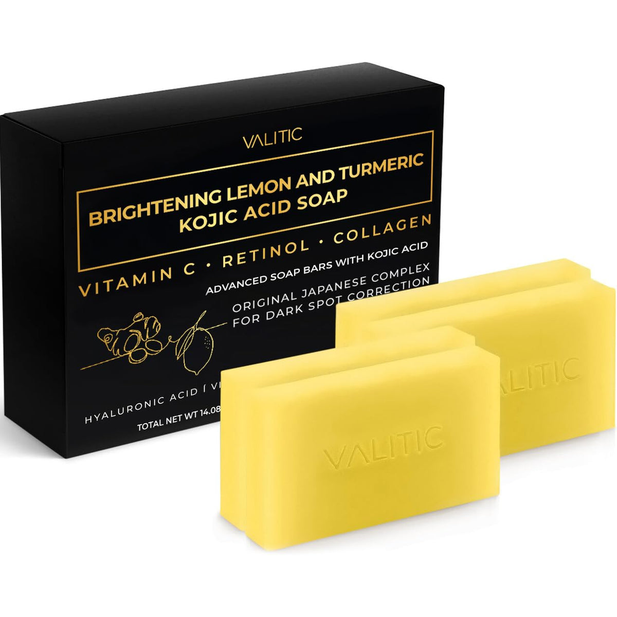 VALITIC front packaging 4-pack showing product benefits and branding