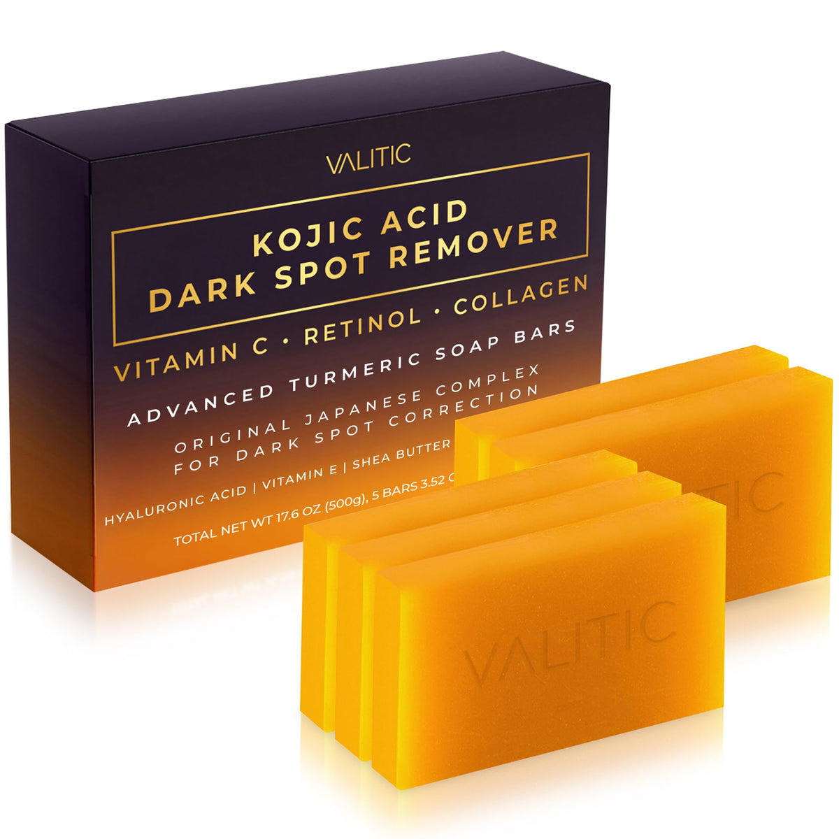 VALITIC five-pack front packaging displayed, clear branding and benefits