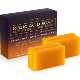 VALITIC front packaging showing four soap bars and benefits