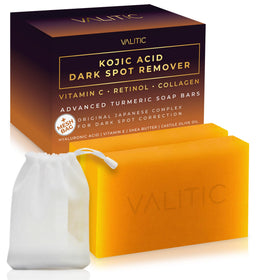 VALITIC front packaging showing two soap bars and bag, benefits visible