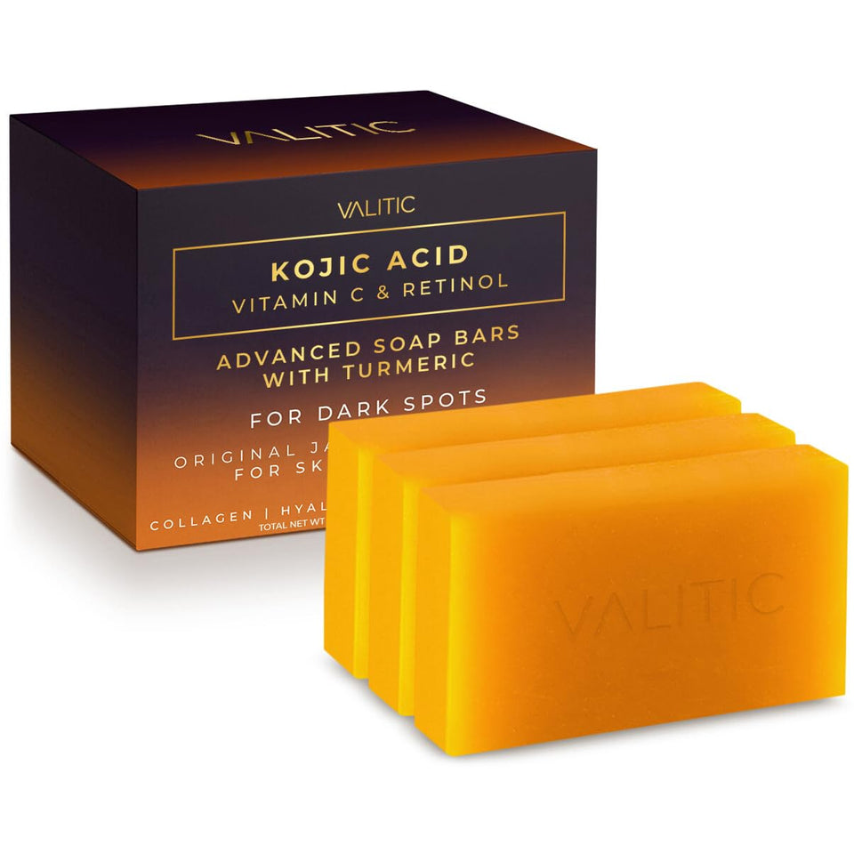 VALITIC front packaging showing three soap bars and branding for quick product recognition