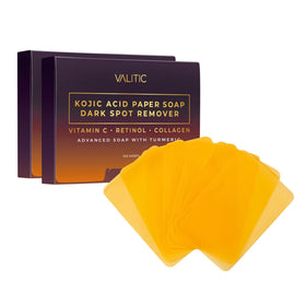 VALITIC front packaging showing compact travel soap sheets and benefits