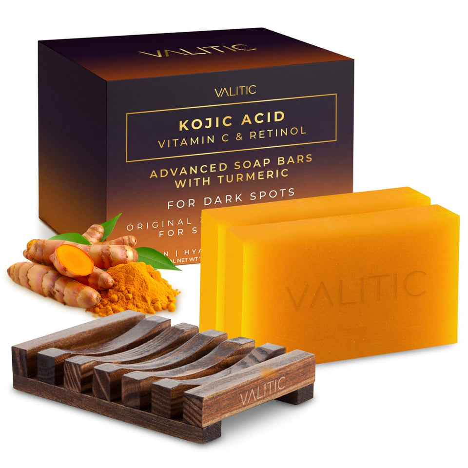 VALITIC front packaging showing two soap bars and holder for convenient storage