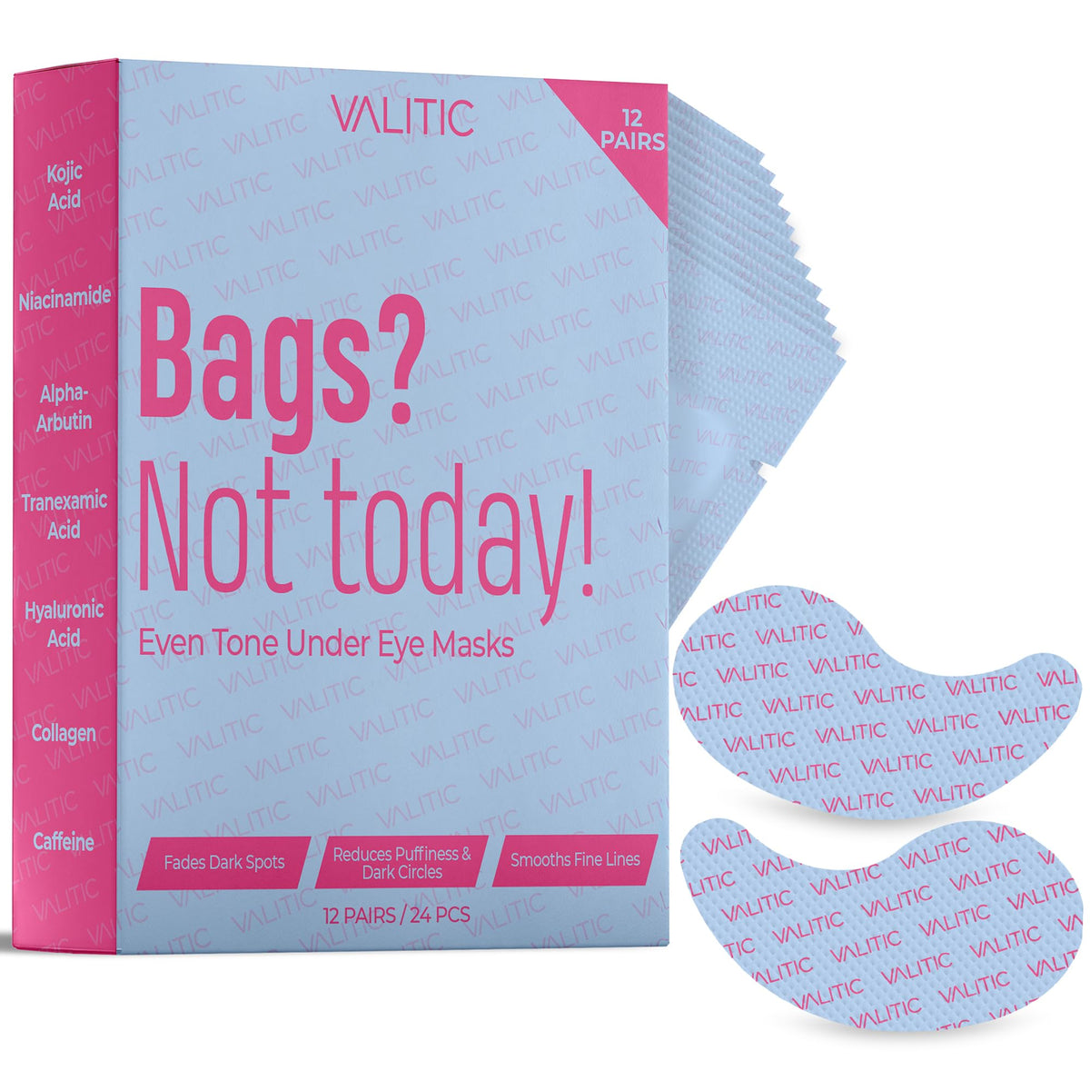 VALITIC front packaging showing 12-pack and key ingredients for brightening