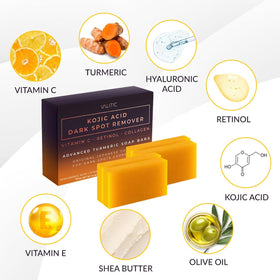VALITIC ingredient arrangement with turmeric Vitamin C and retinol, signals targeted care