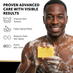 VALITIC turmeric and lemon ingredients display showing natural brightening components