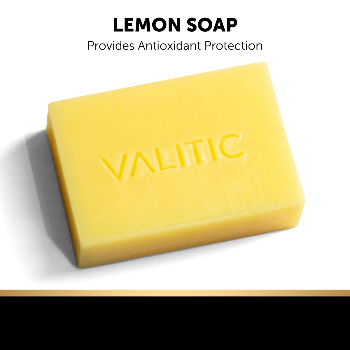 VALITIC lemon soap with citrus slices conveying refreshing brightening benefit