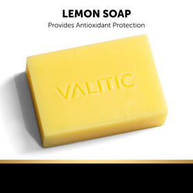 VALITIC lemon soap with citrus slices conveying refreshing brightening benefit