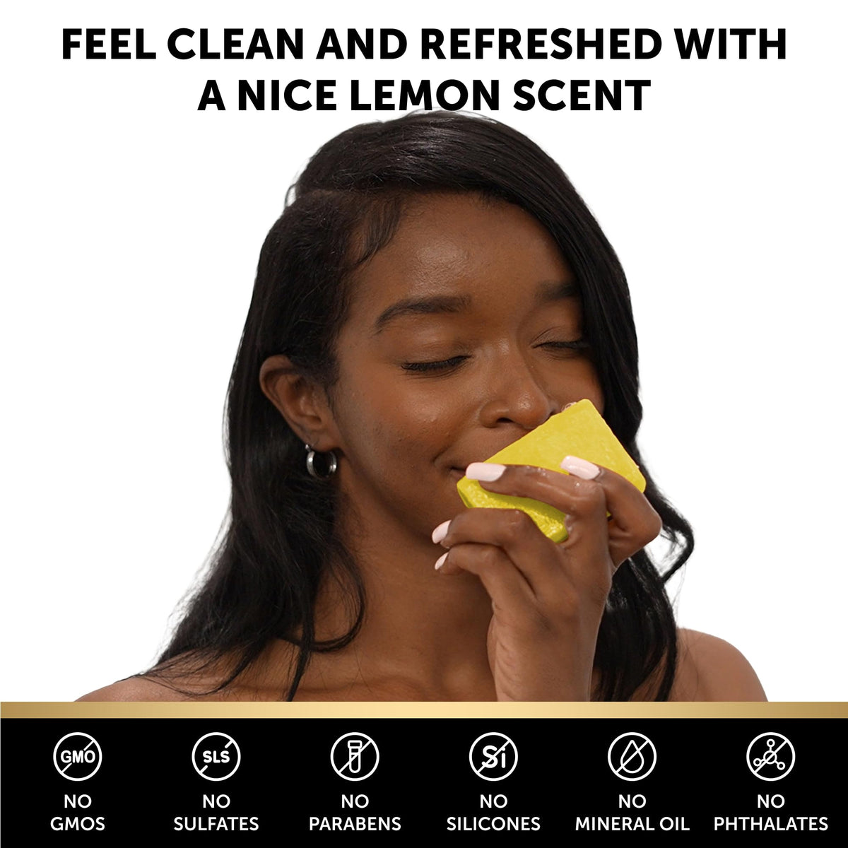 VALITIC soap held in hand to show size and travel-friendly convenience