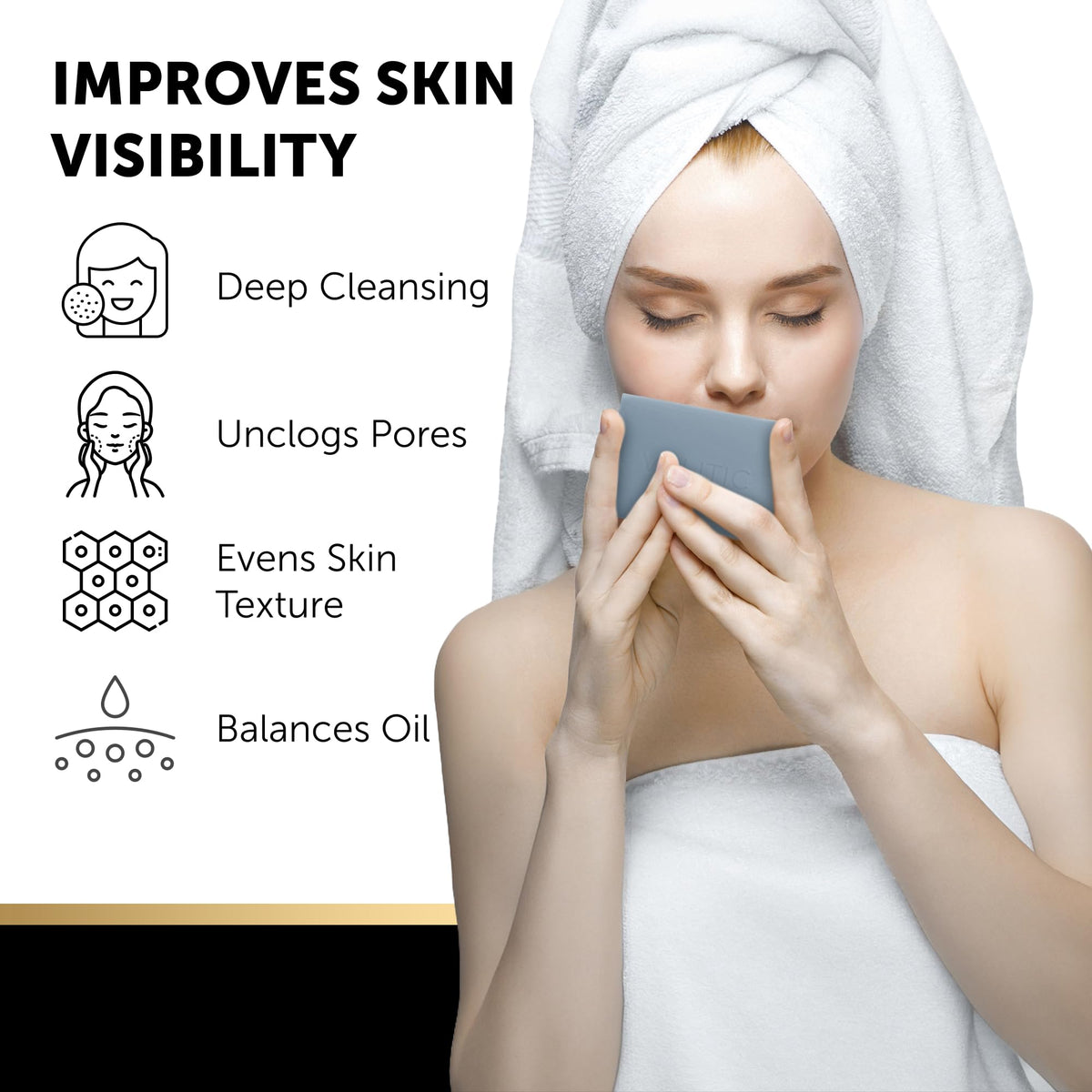 VALITIC soap creating lather in hand for effective pore cleansing