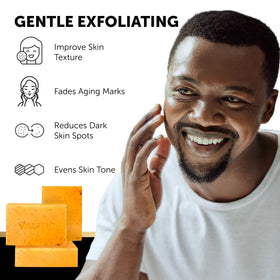VALITIC soap lathered in hand demonstrating creamy cleansing and moisture