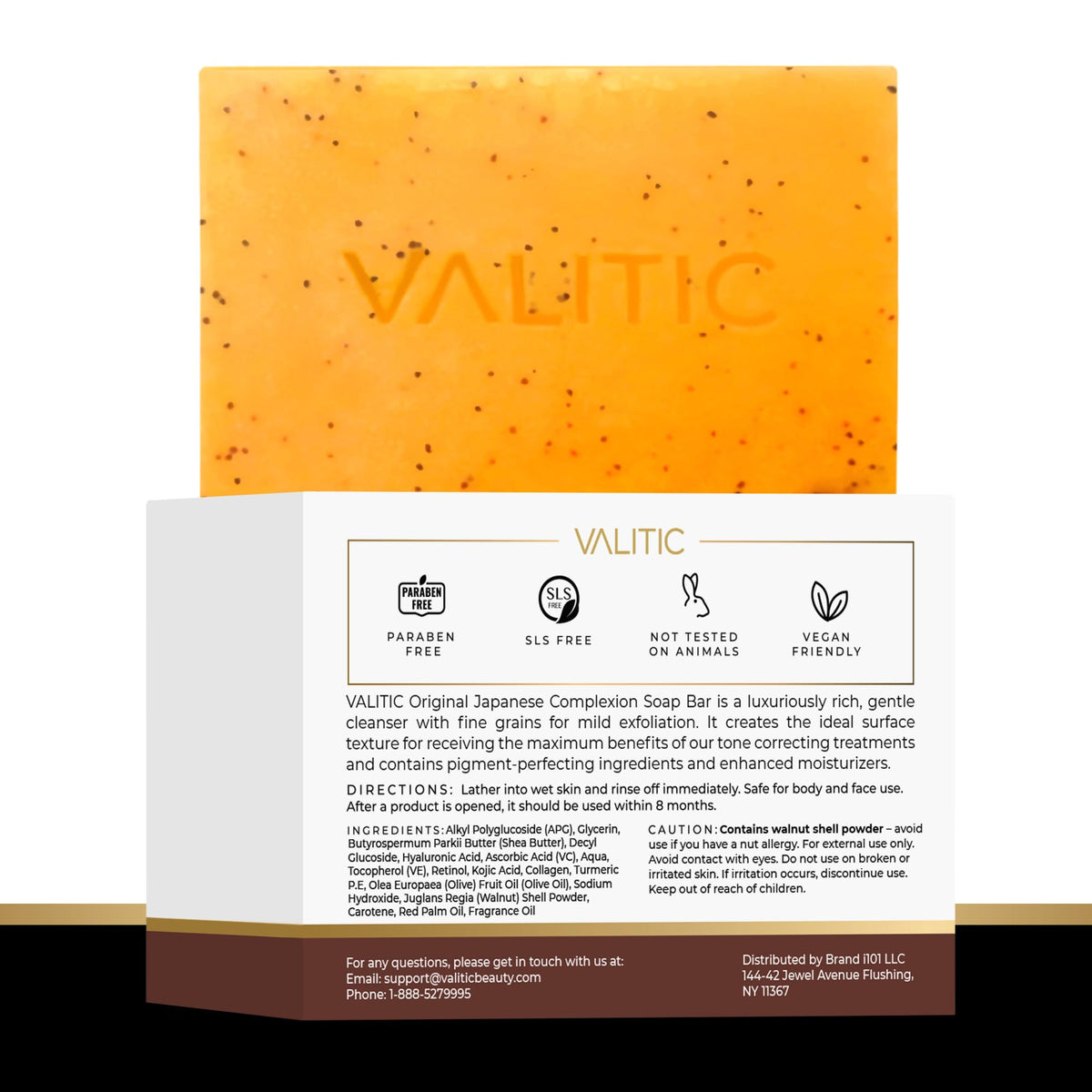 VALITIC soap on a bathroom shelf in lifestyle scene promoting daily use routine