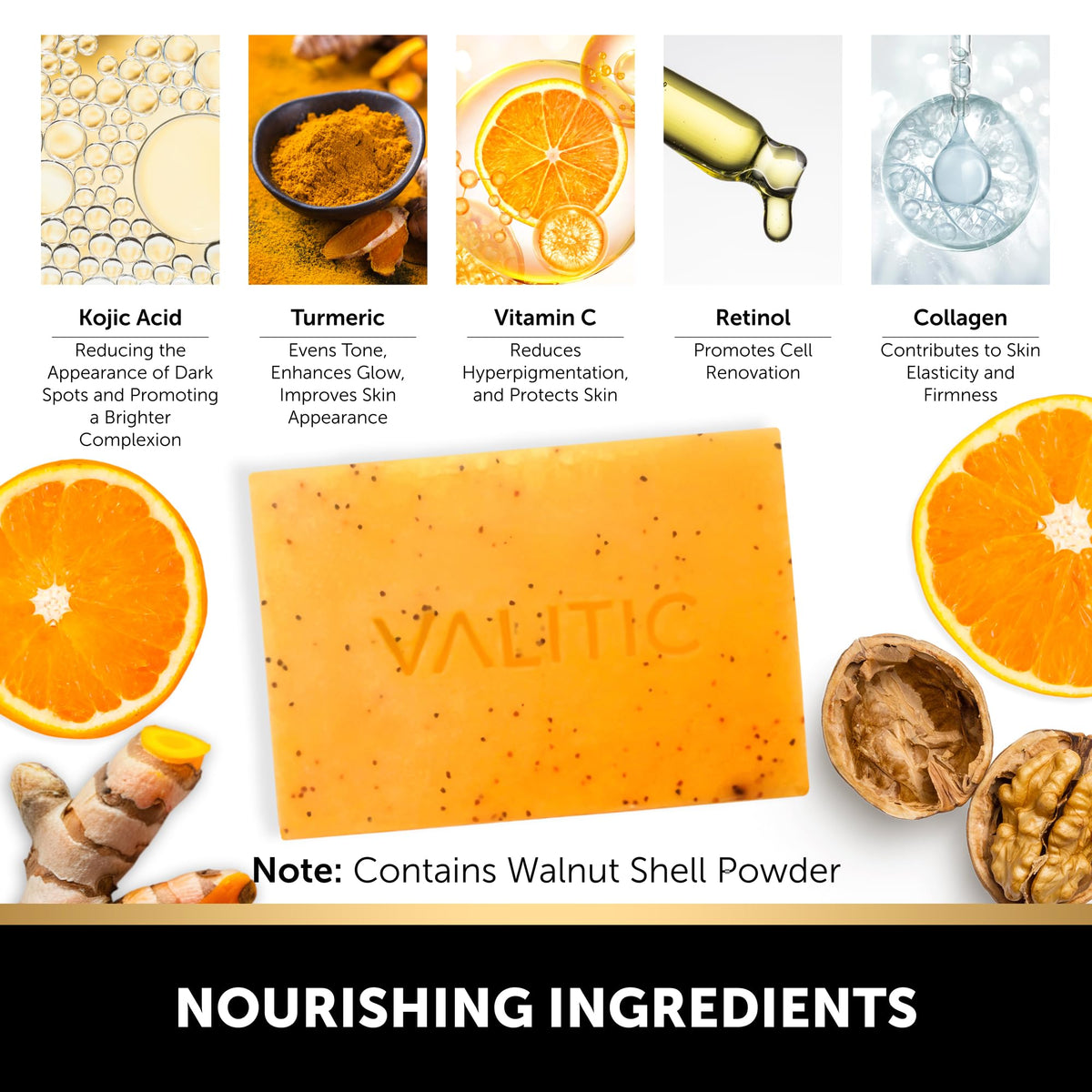 VALITIC soap used on neck and décolletage improving tone and texture