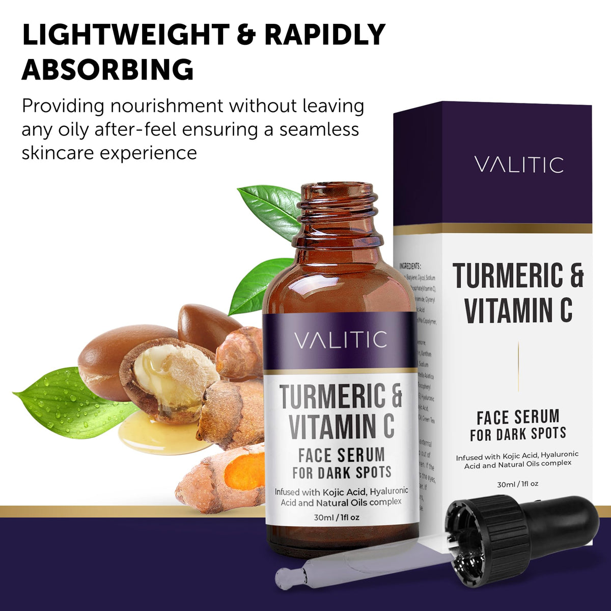 VALITIC texture close-up highlighting lightweight consistency and fast absorption benefit