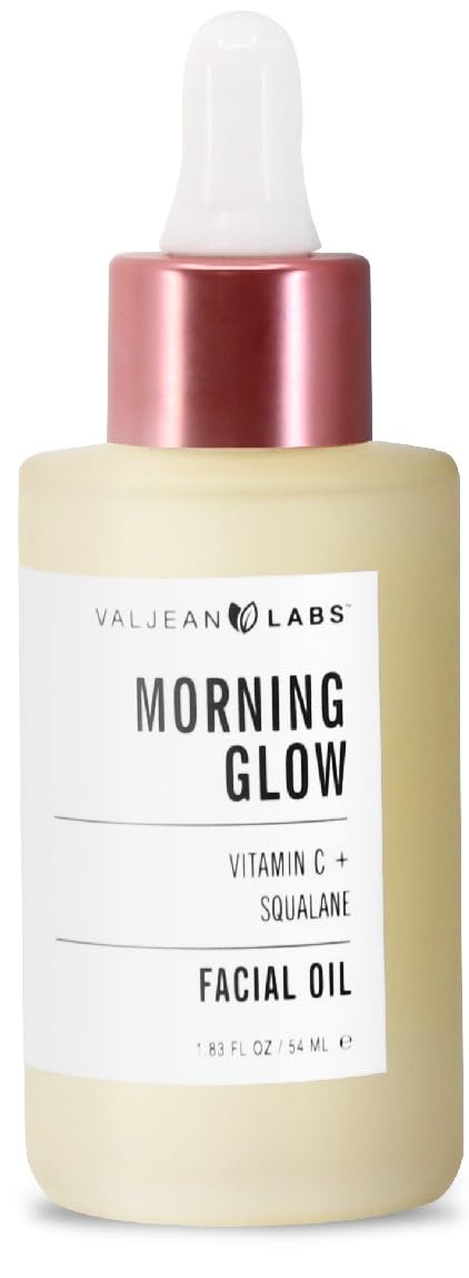 VALJEAN LABS front bottle showing Morning Glow Facial Oil packaging and size