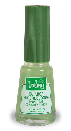 Valmy being applied to a fingernail in a home setting for stronger, brighter nails