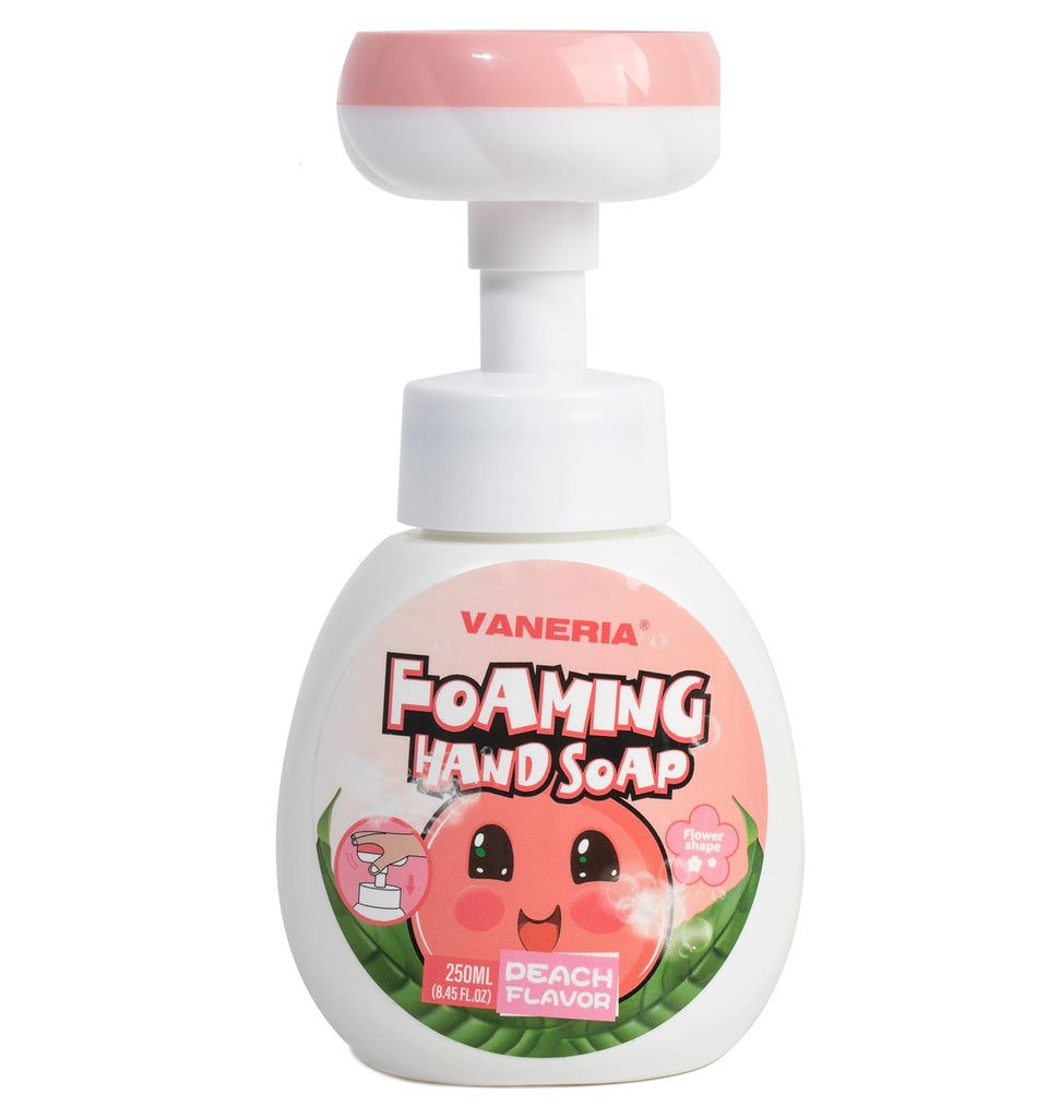 VANERIA front packaging showing flower stamp and child-friendly design for easier handwashing