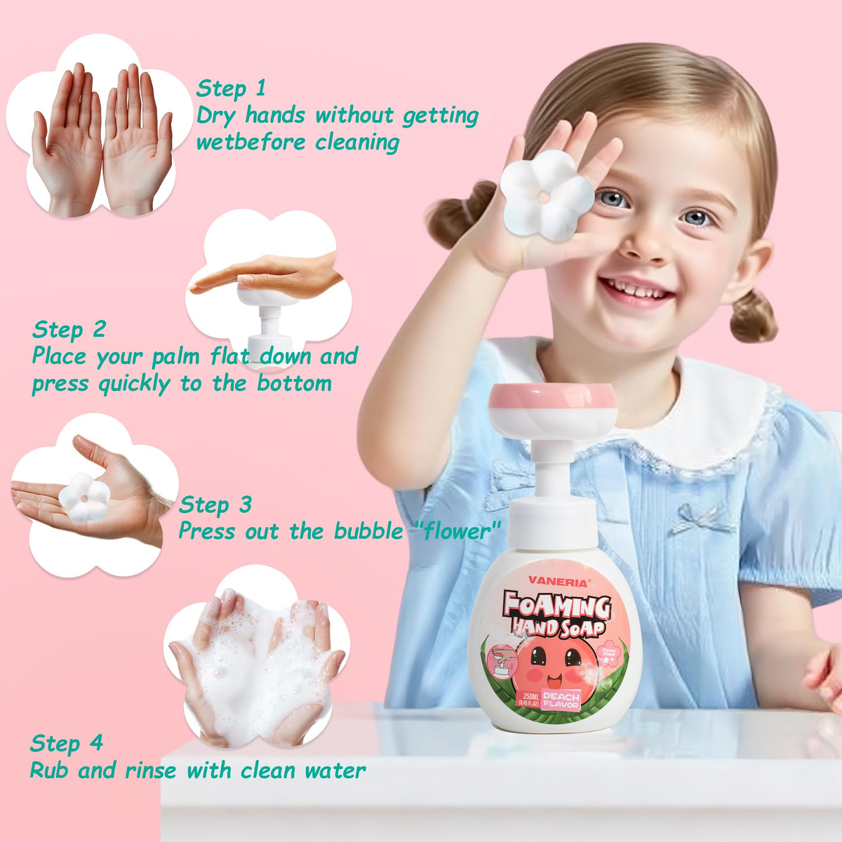 VANERIA peach extract ingredient visual emphasizing plant-based moisturization benefit