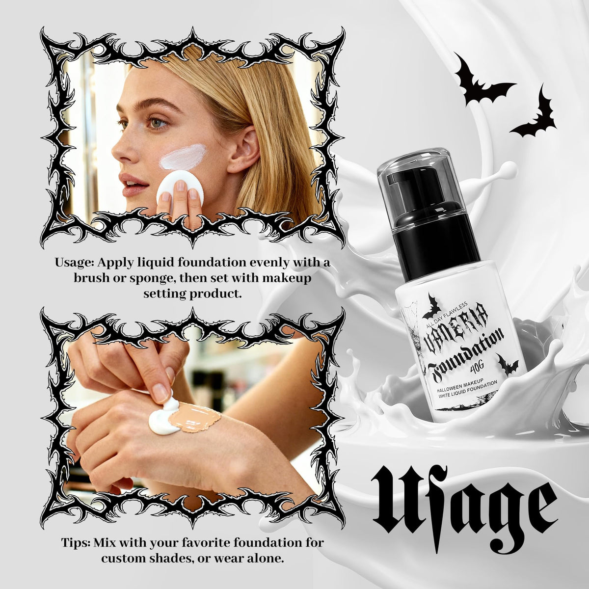 VANERIA applied with brush demonstrating seamless base and streak-free finish