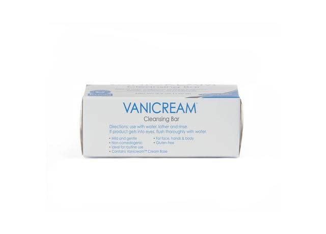 Model cleansing face with Vanicream bar showing gentle daily facial use