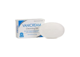Single Vanicream bar out of wrapper demonstrating mild texture and easy use