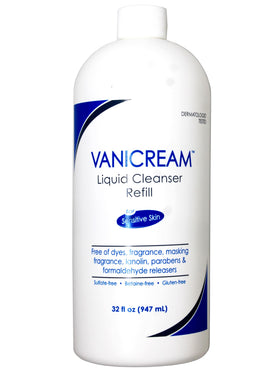 Vanicream close-up of liquid texture illustrating mild, soap-free cleansing