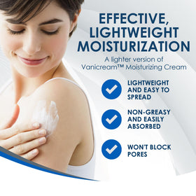 Vanicream lotion texture close-up highlighting fast-absorbing hydration