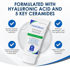 vanicream cream applied to back of hand demonstrating absorbency, vanicream lightweight hydration