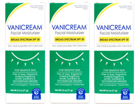 Vanicream front packaging showing SPF 30 and sensitive skin benefits