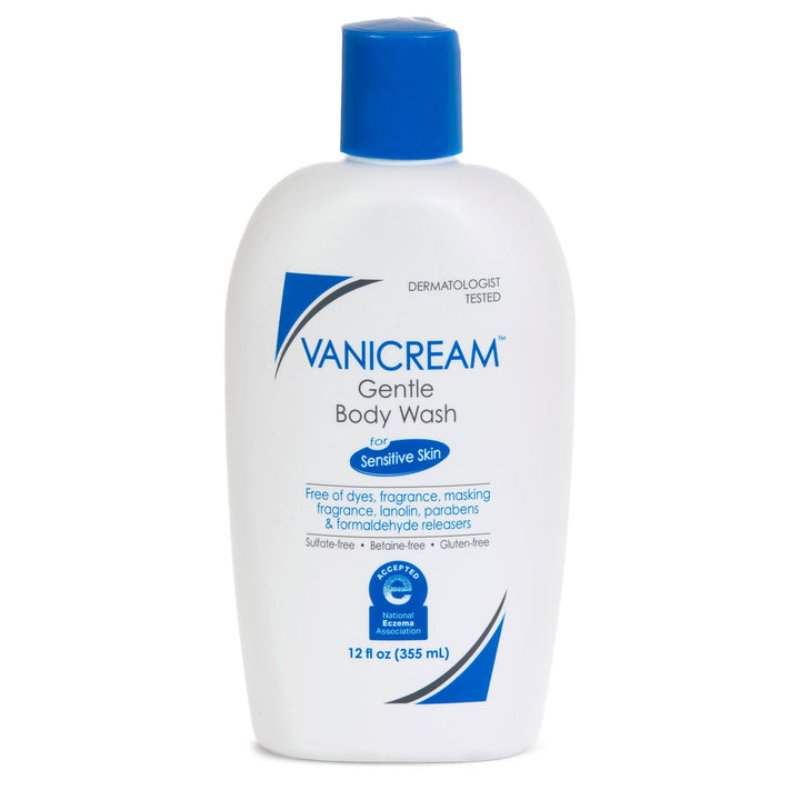 Vanicream front packaging showing gentle body wash and size benefit